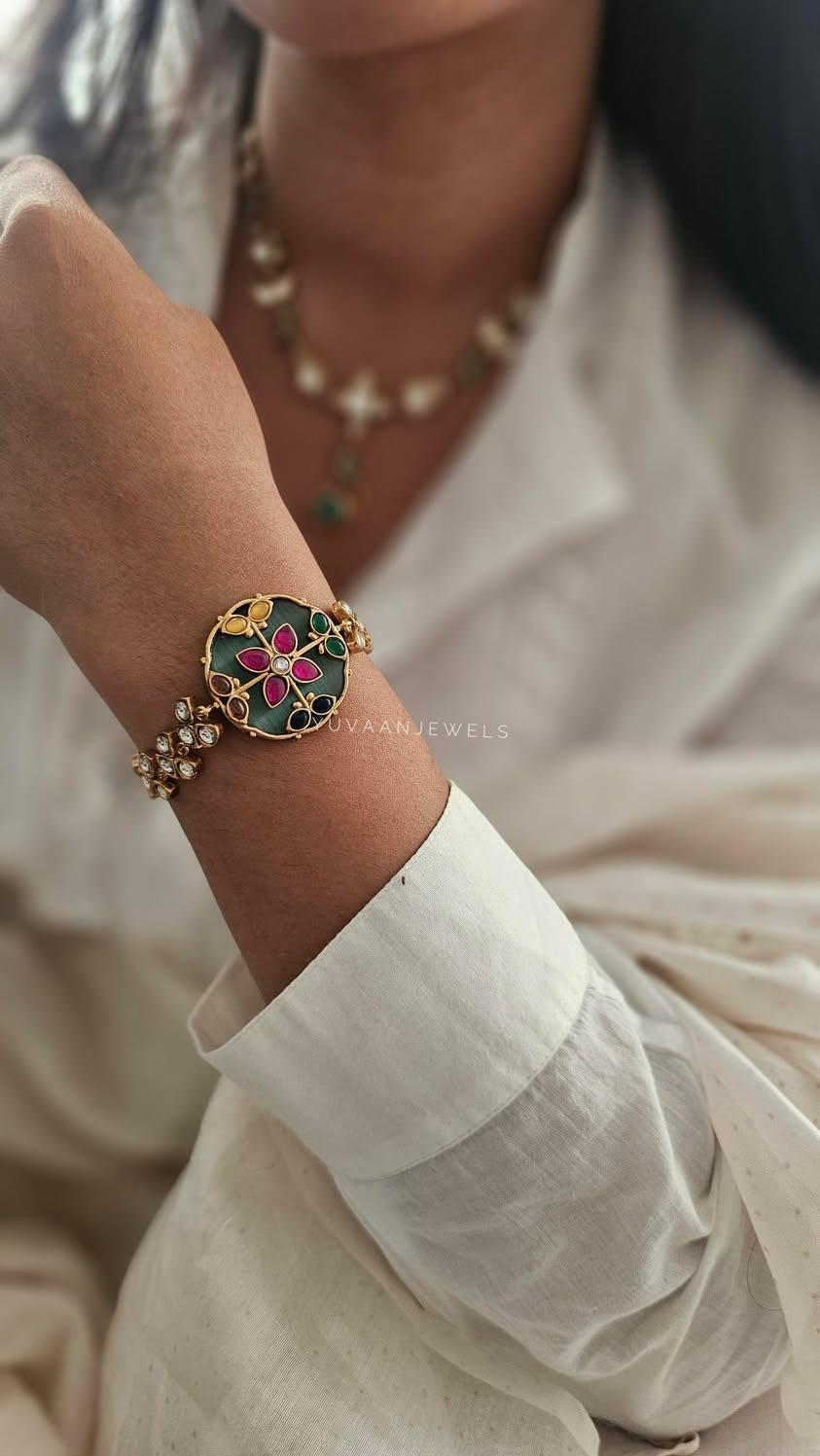 Rangoli quartz and polki bracelet Thumbnail