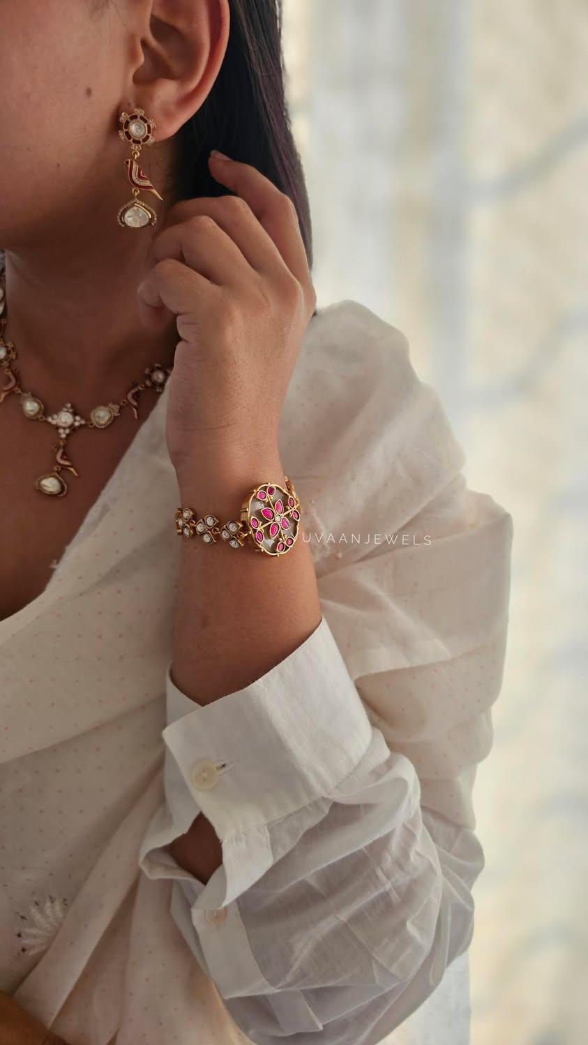 Rangoli quartz and polki bracelet Thumbnail
