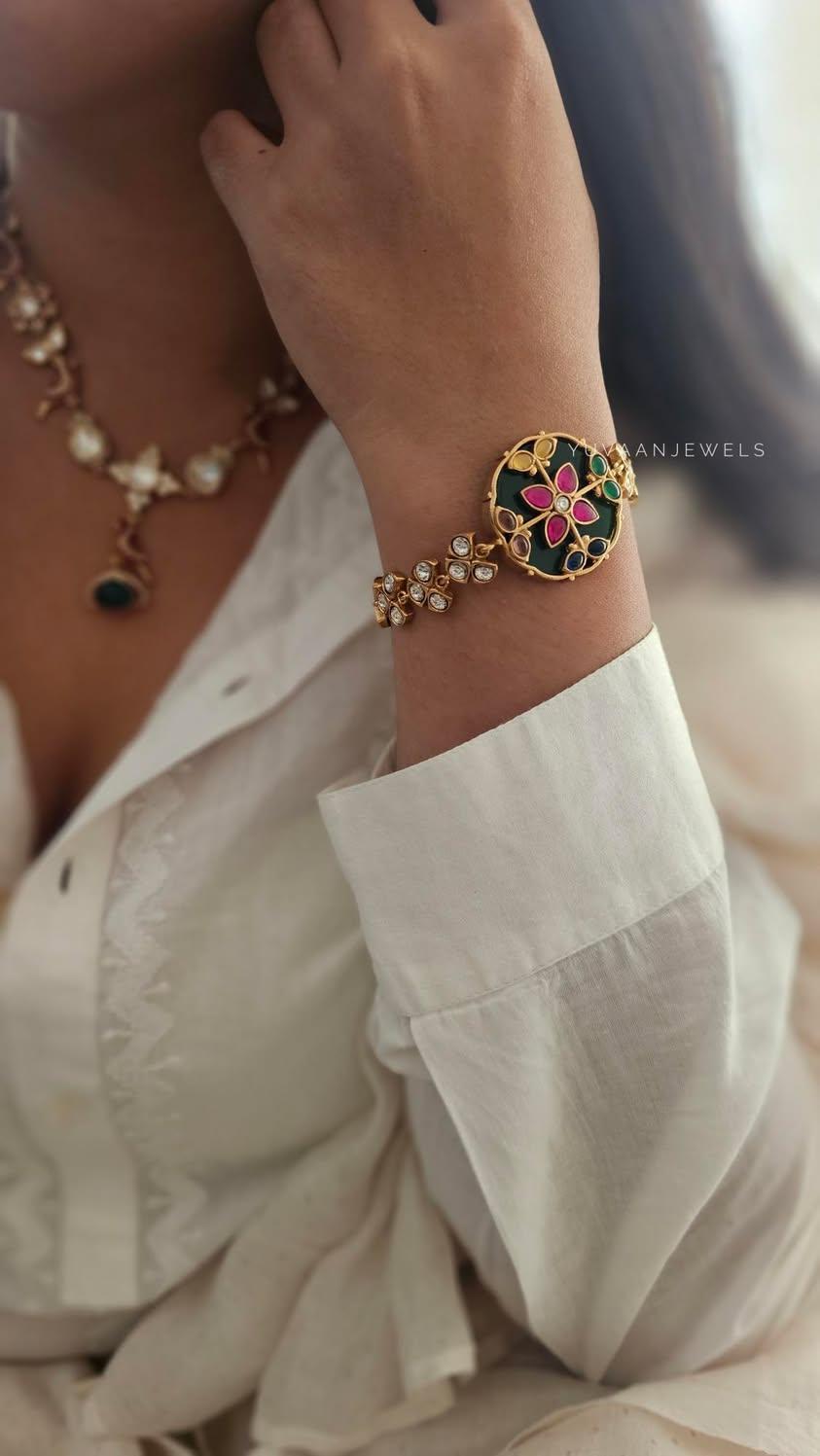 Rangoli quartz and polki bracelet Thumbnail