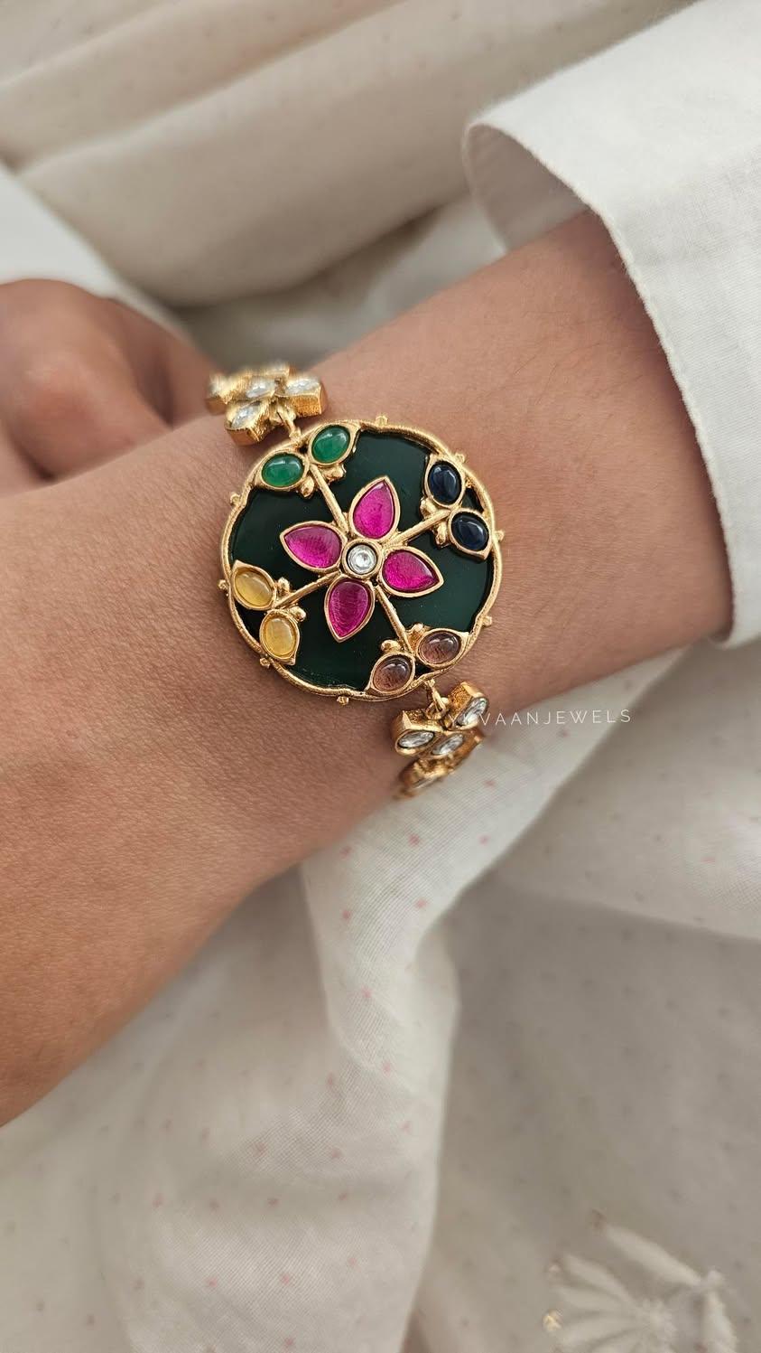 Rangoli quartz and polki bracelet Thumbnail