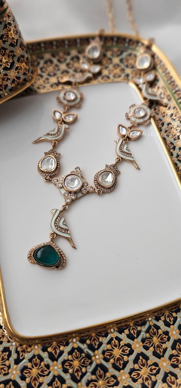 Chidiya delicate polki necklace Thumbnail