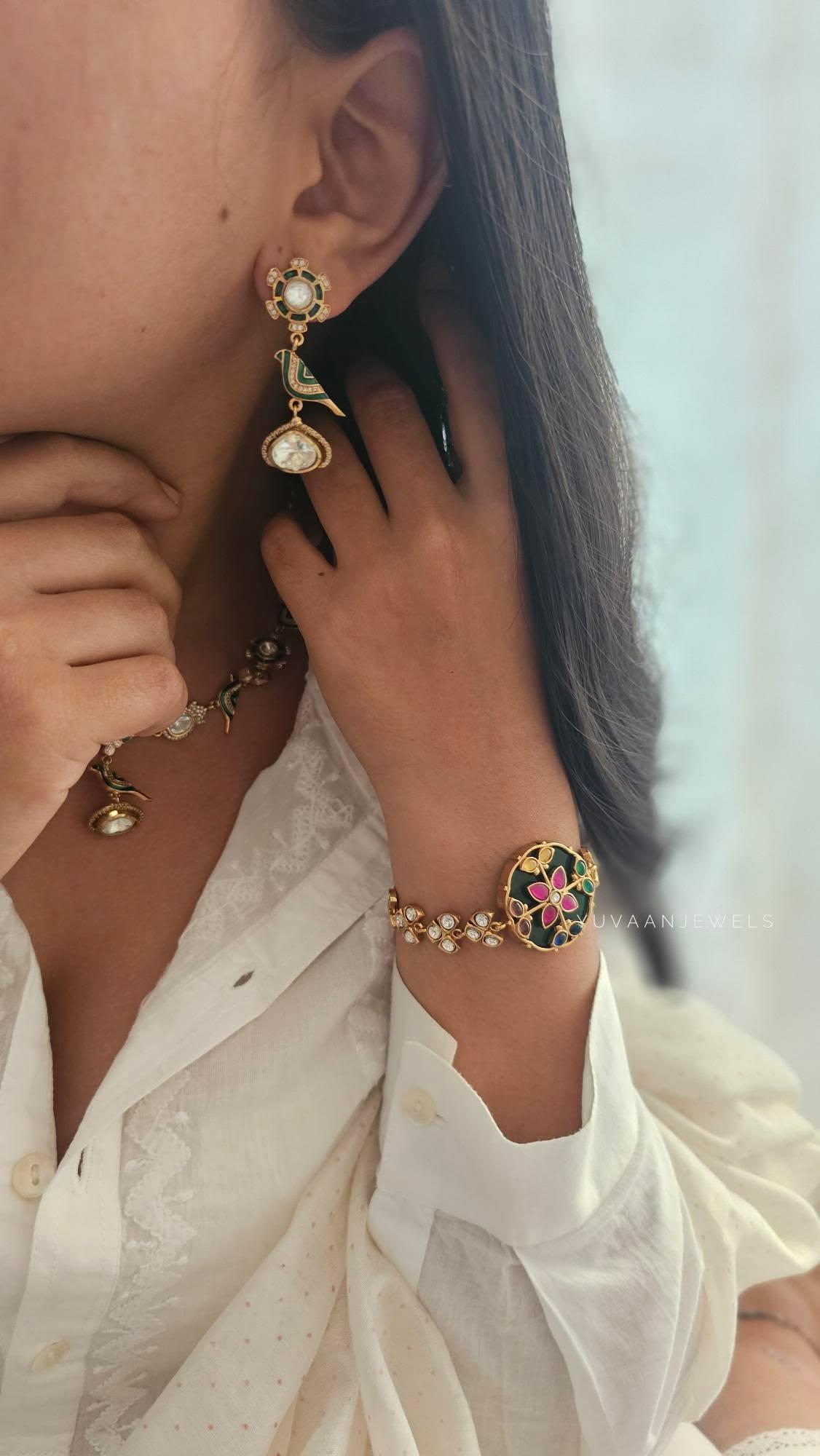 Chidiya delicate polki necklace Thumbnail