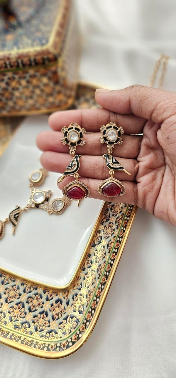 Chidiya delicate polki necklace Thumbnail