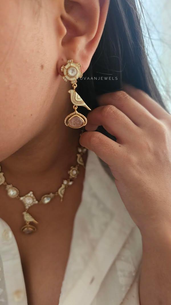 Chidiya delicate polki necklace Thumbnail