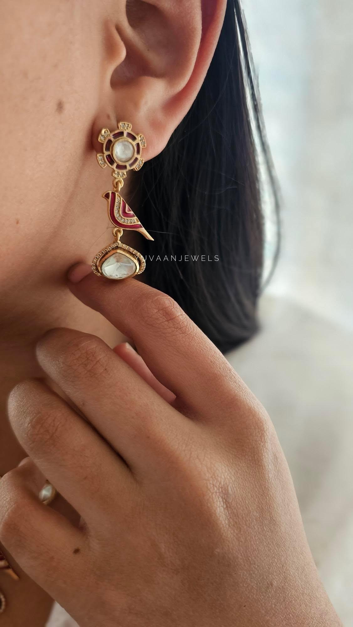 Chidiya delicate polki necklace Thumbnail