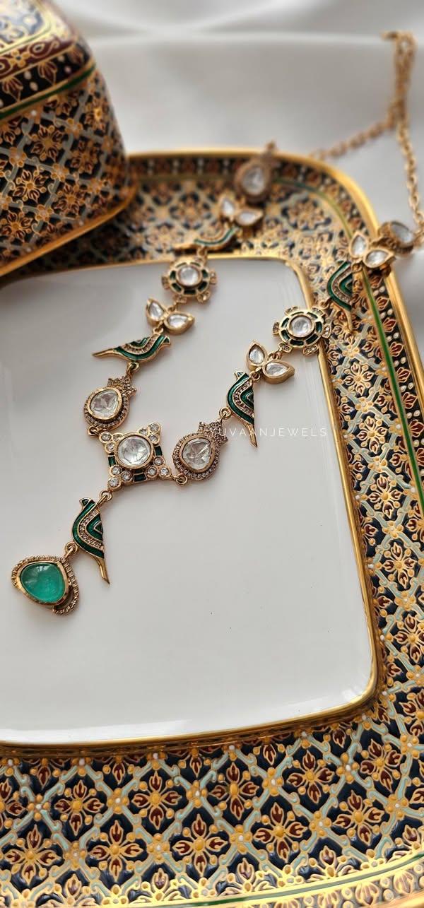 Chidiya delicate polki necklace Thumbnail