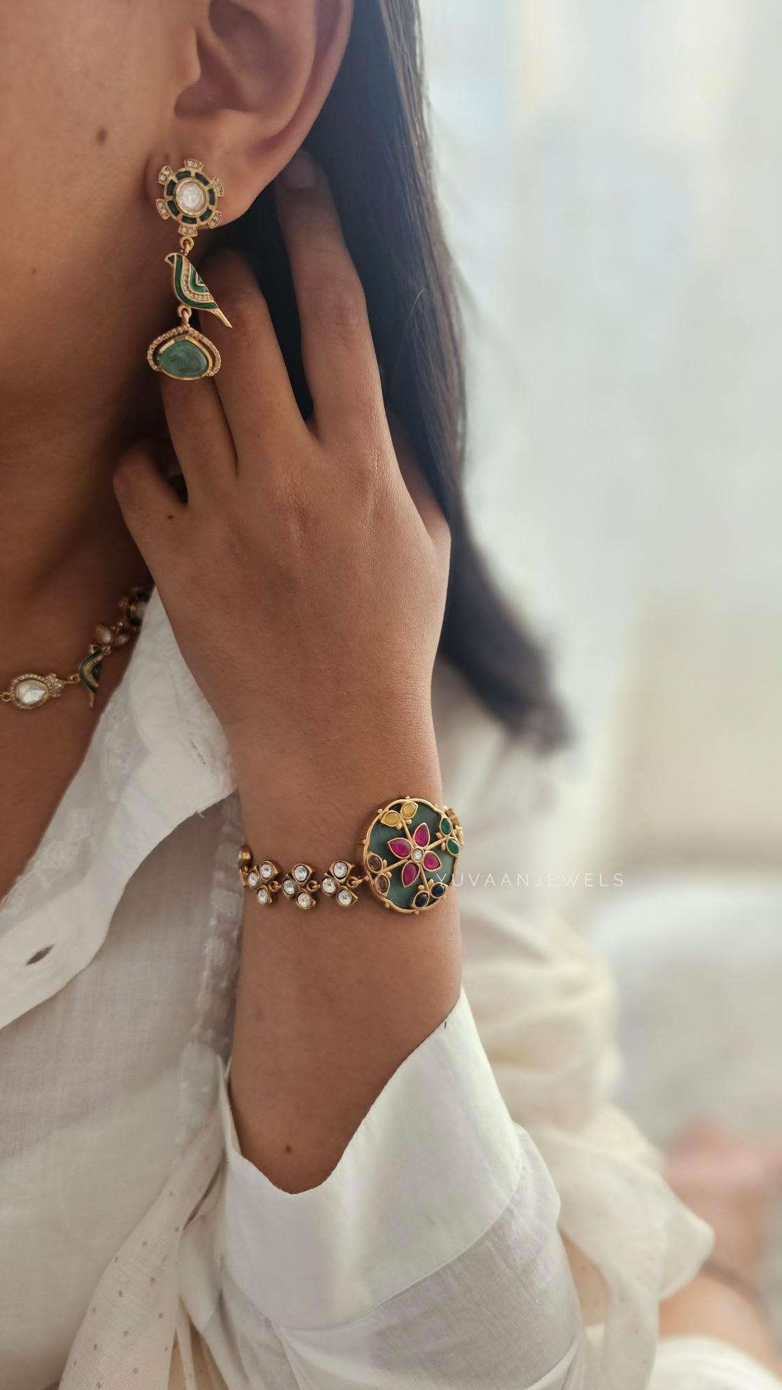 Chidiya delicate polki necklace Thumbnail