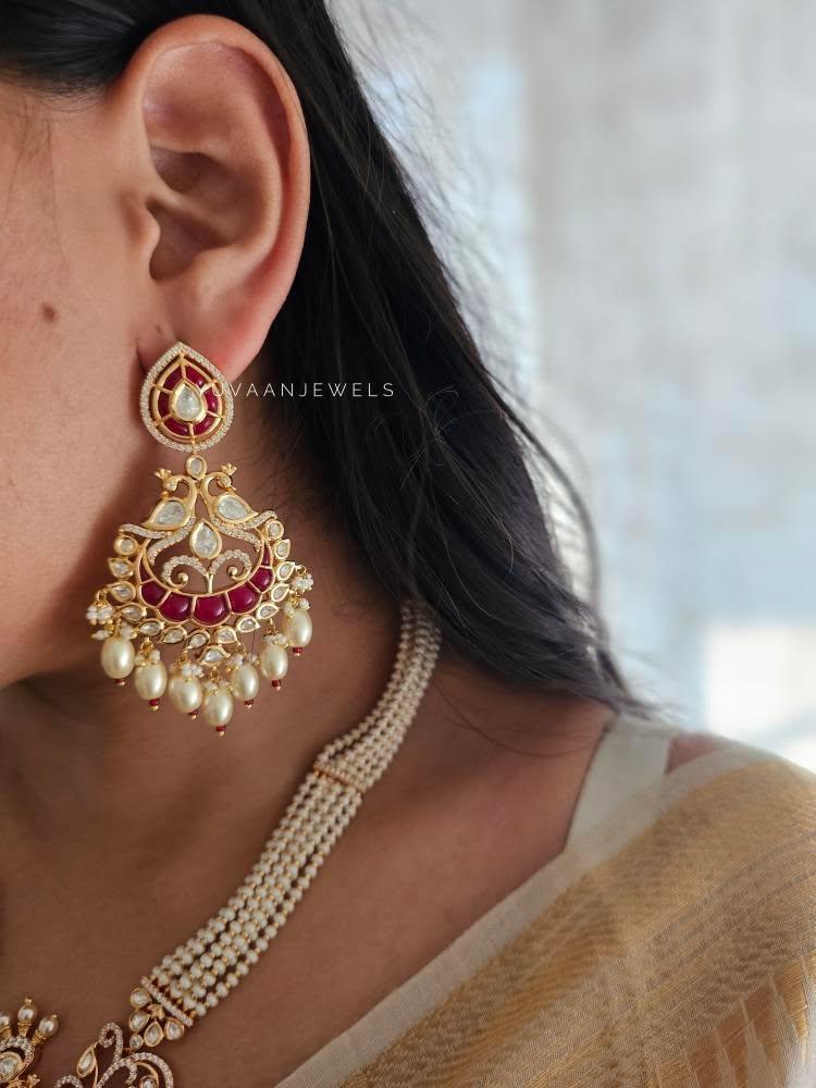 Kasturi pearl and polki haar Thumbnail