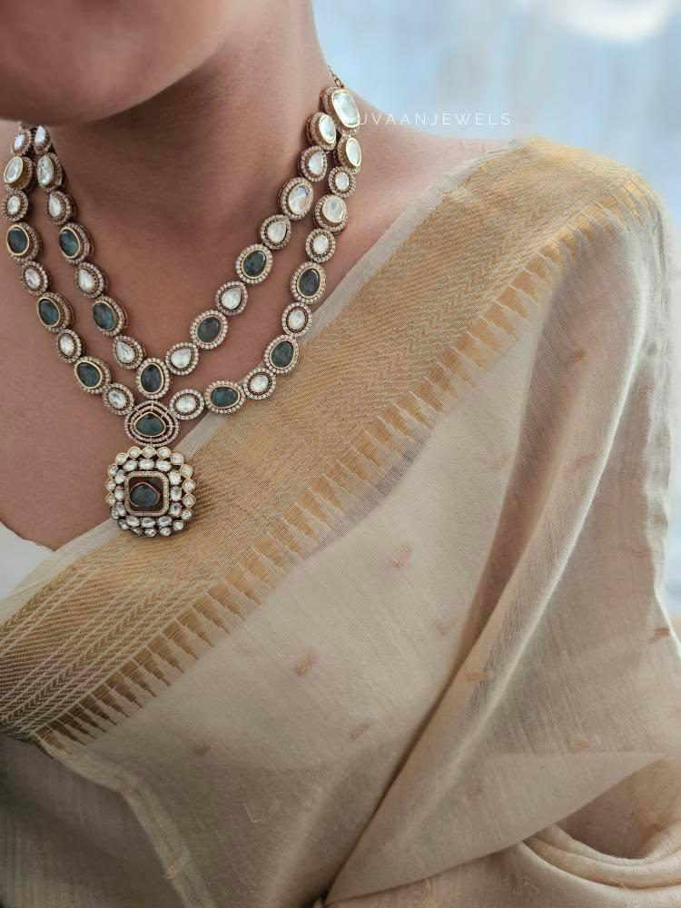 Madhushree quartz and polki necklace Thumbnail