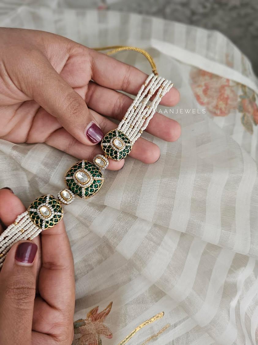 Shamsi delicate meenakari choker Thumbnail