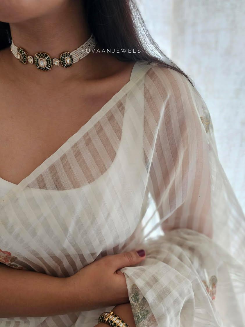 Shamsi delicate meenakari choker Thumbnail