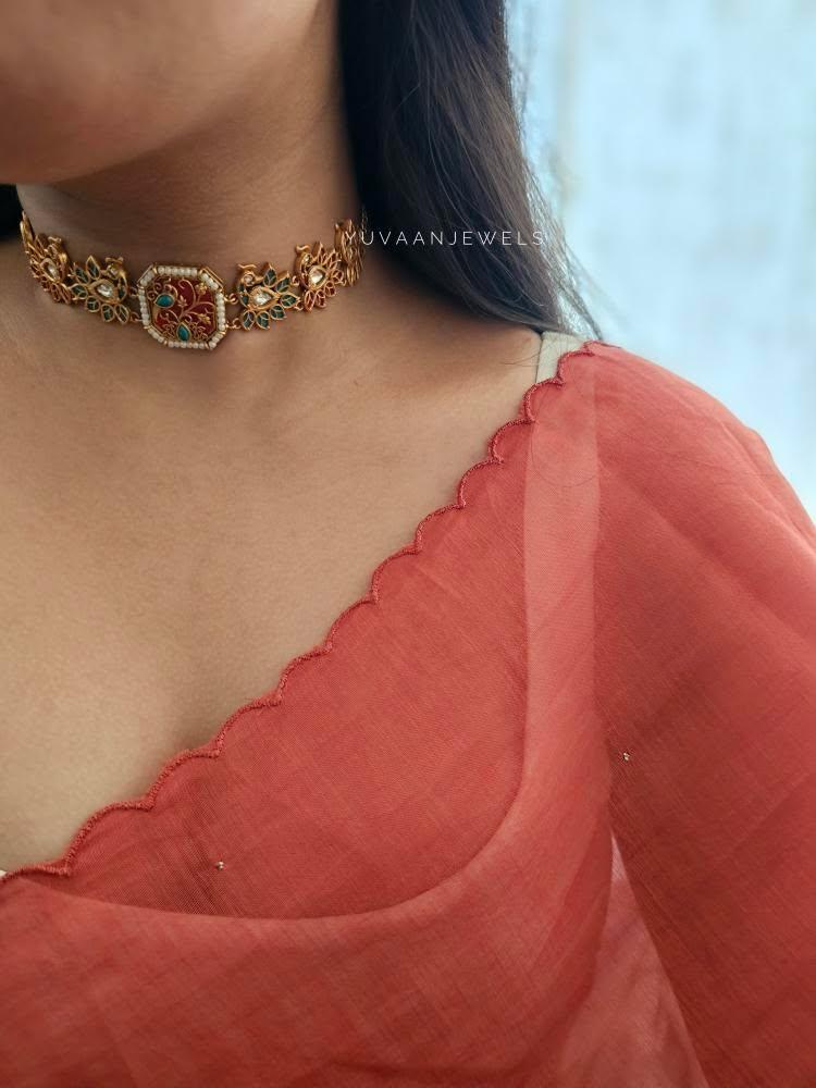 Moor handcrafted choker with earrings Thumbnail