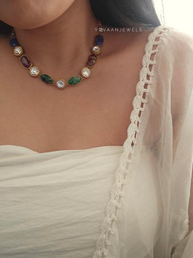 Dione semi-precious stone necklace Thumbnail