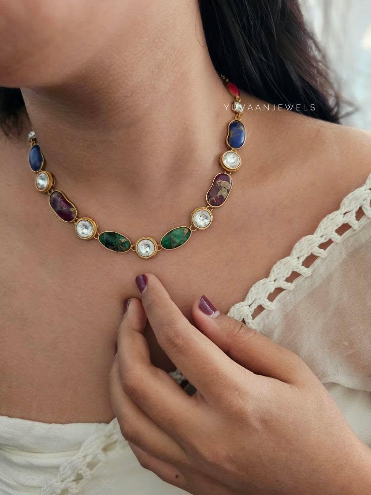 Dione semi-precious stone necklace