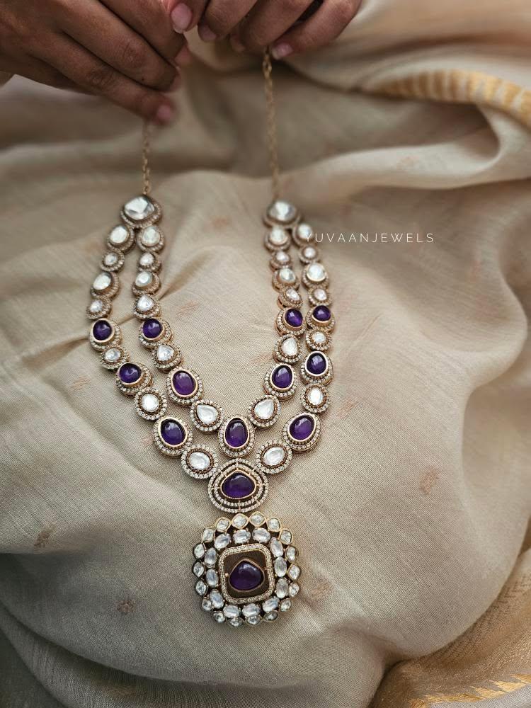 Madhushree quartz and polki necklace Thumbnail