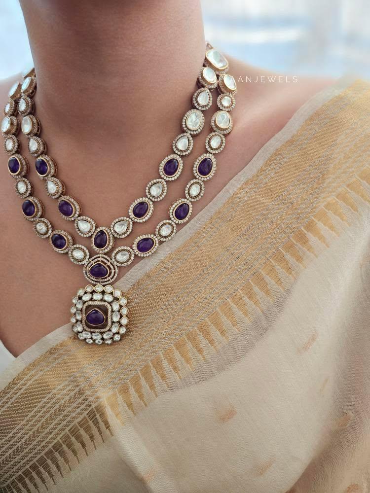 Madhushree quartz and polki necklace Thumbnail