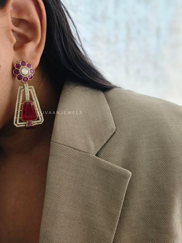 Nirvidha quartz earrings Thumbnail