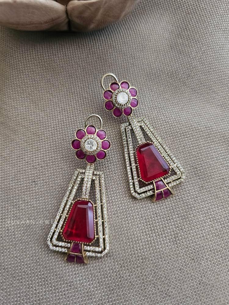 Nirvidha quartz earrings Thumbnail