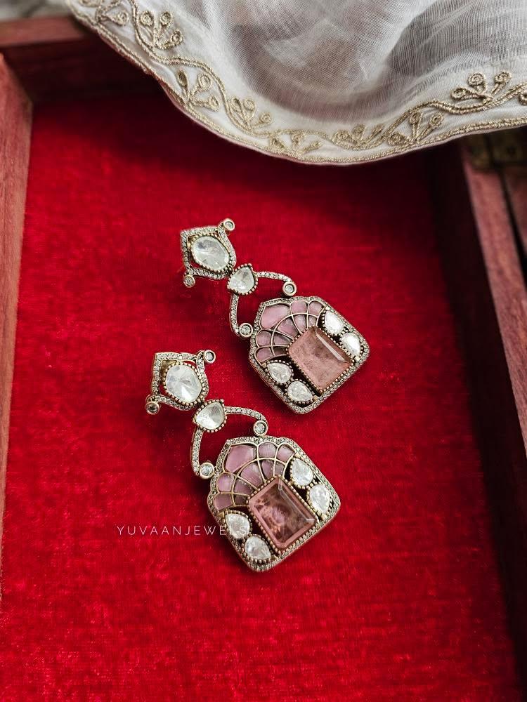 Navodya quartz and polki earrings Thumbnail