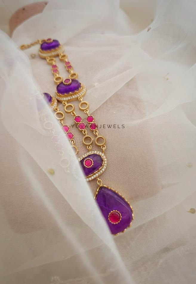 Prushka quartz and polki necklace Thumbnail