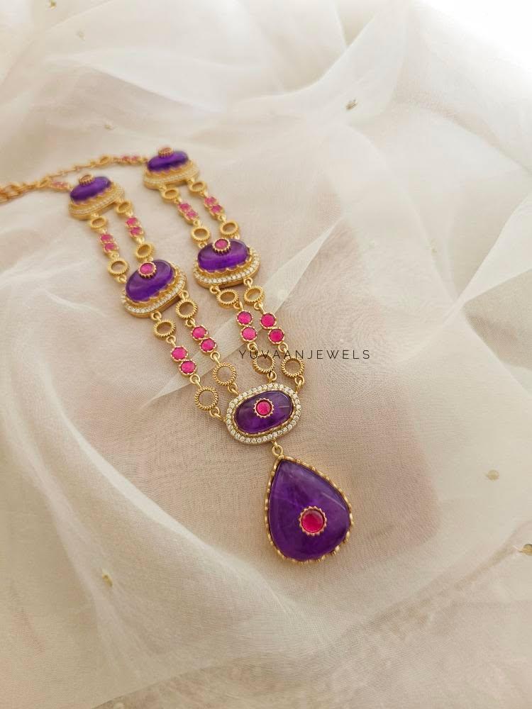 Prushka quartz and polki necklace Thumbnail