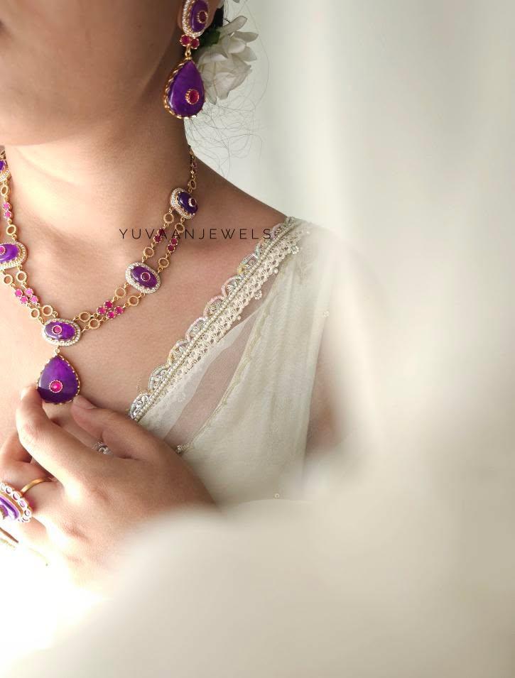 Prushka quartz and polki necklace Thumbnail