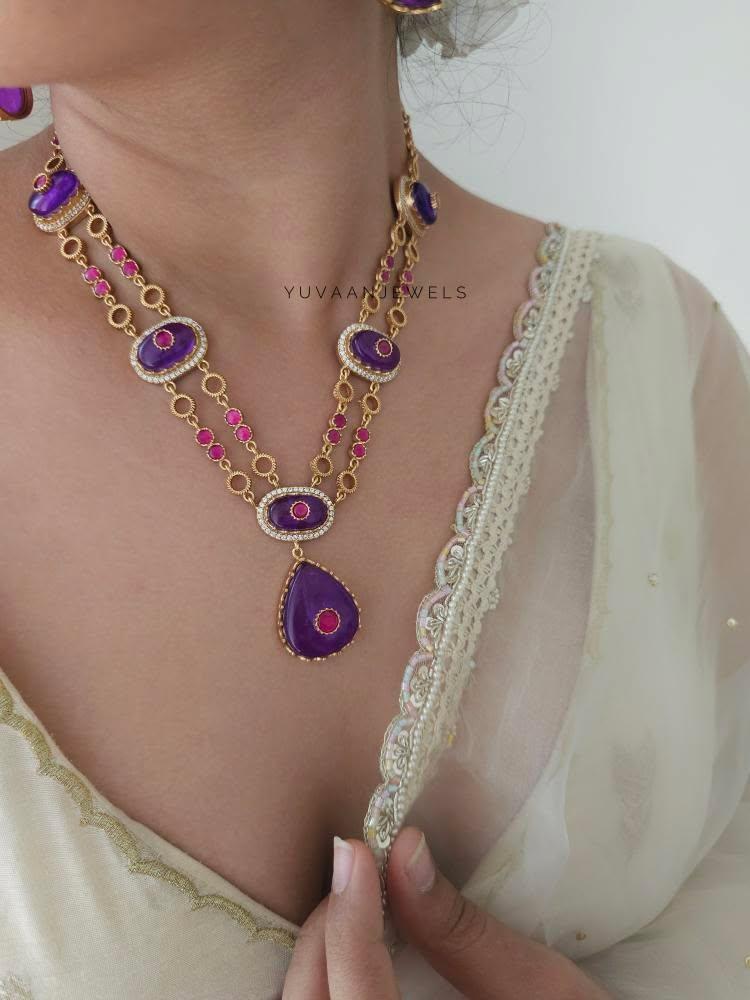 Prushka quartz and polki necklace Thumbnail