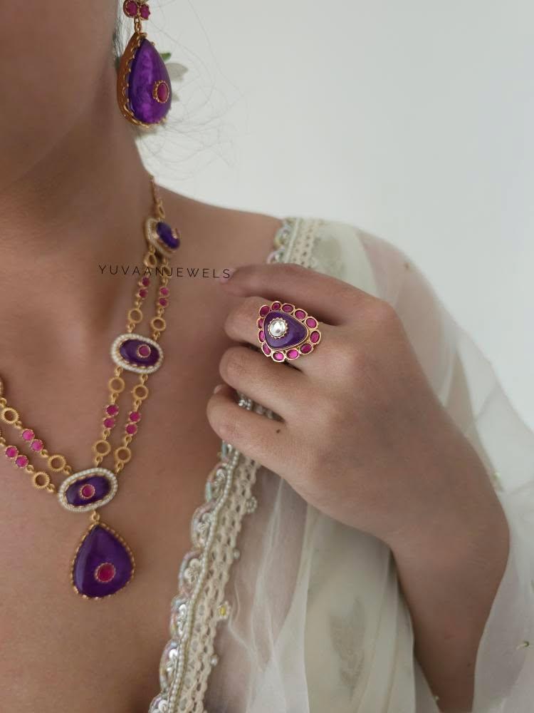 Prushka quartz and polki necklace Thumbnail