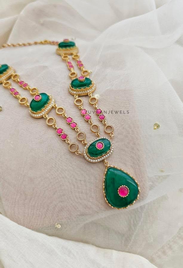 Prushka quartz and polki necklace Thumbnail