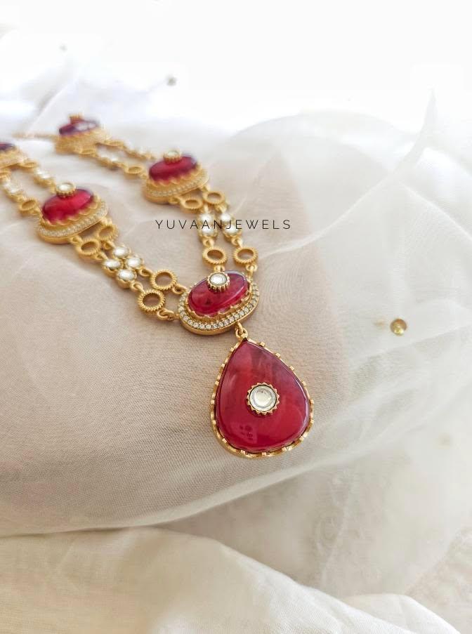 Prushka quartz and polki necklace Thumbnail