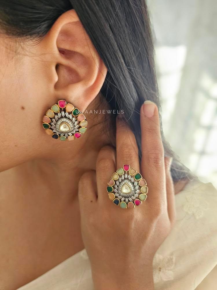 Peatel polki studs Thumbnail