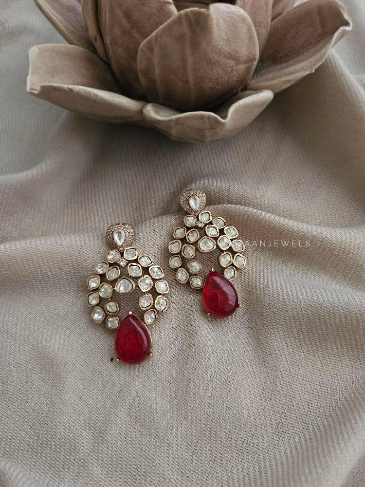 Ruhi quartz and polki earrings Thumbnail