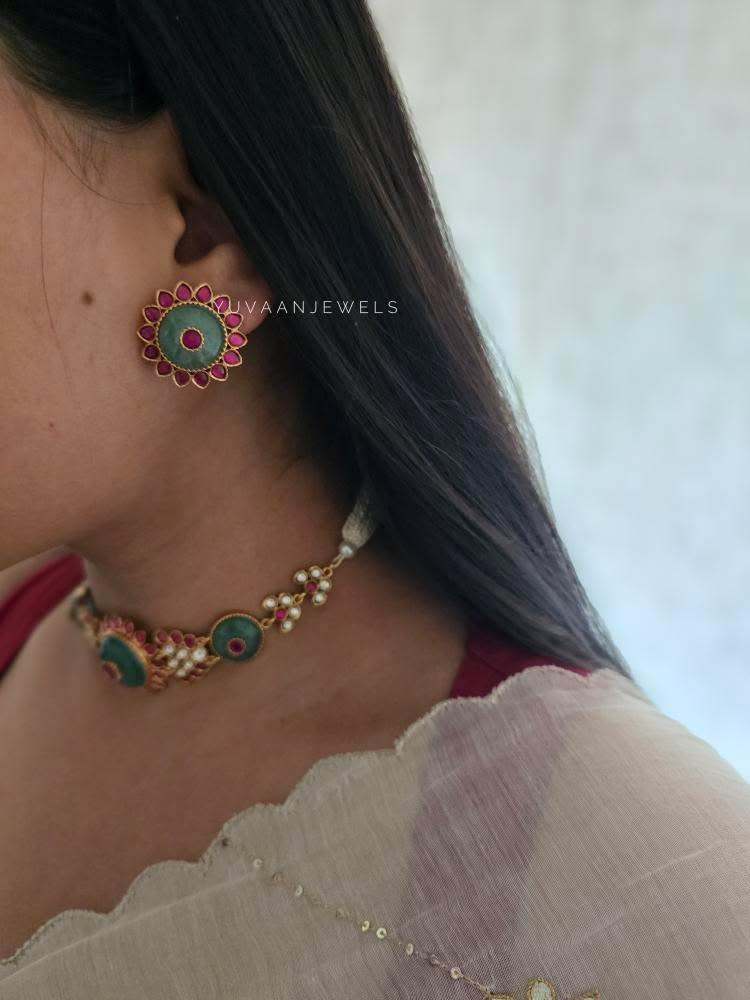 Sajidah quartz and polki choker Thumbnail