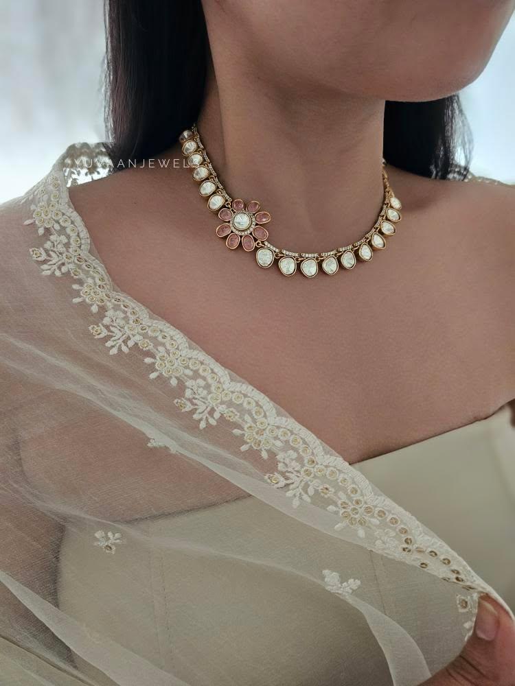 Nazifa delicate polki necklace