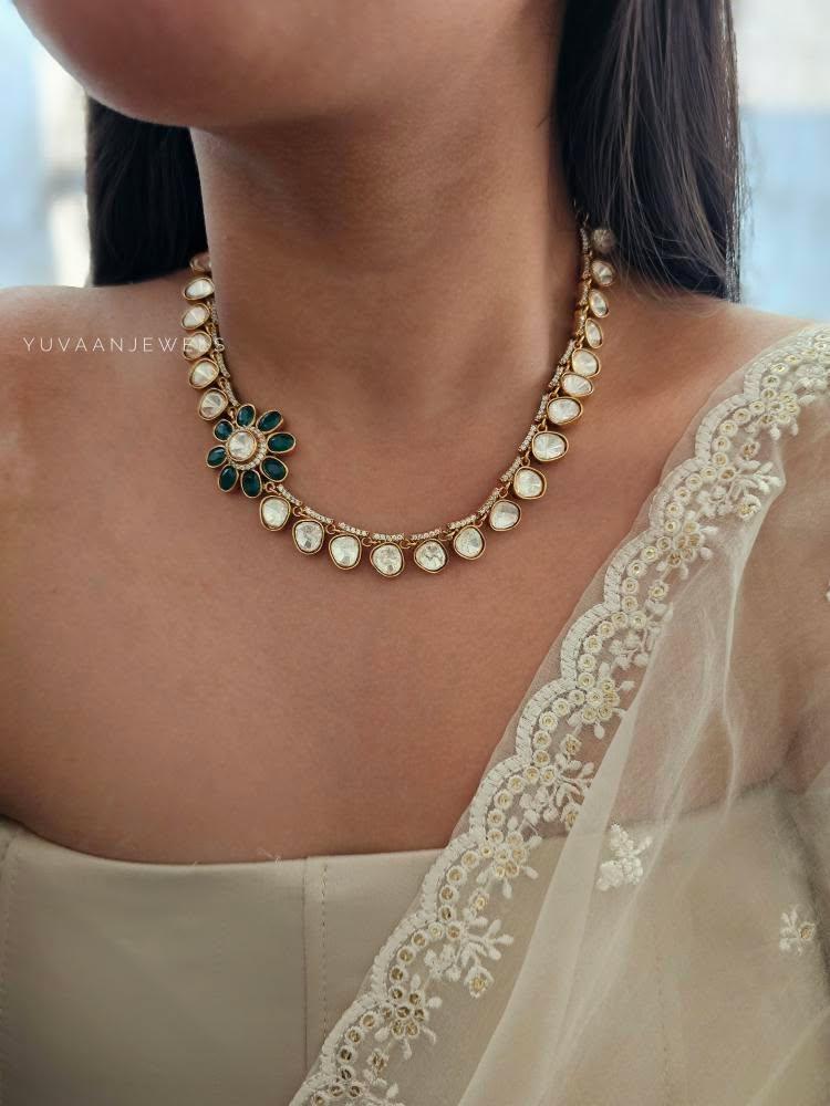 Nazifa delicate polki necklace