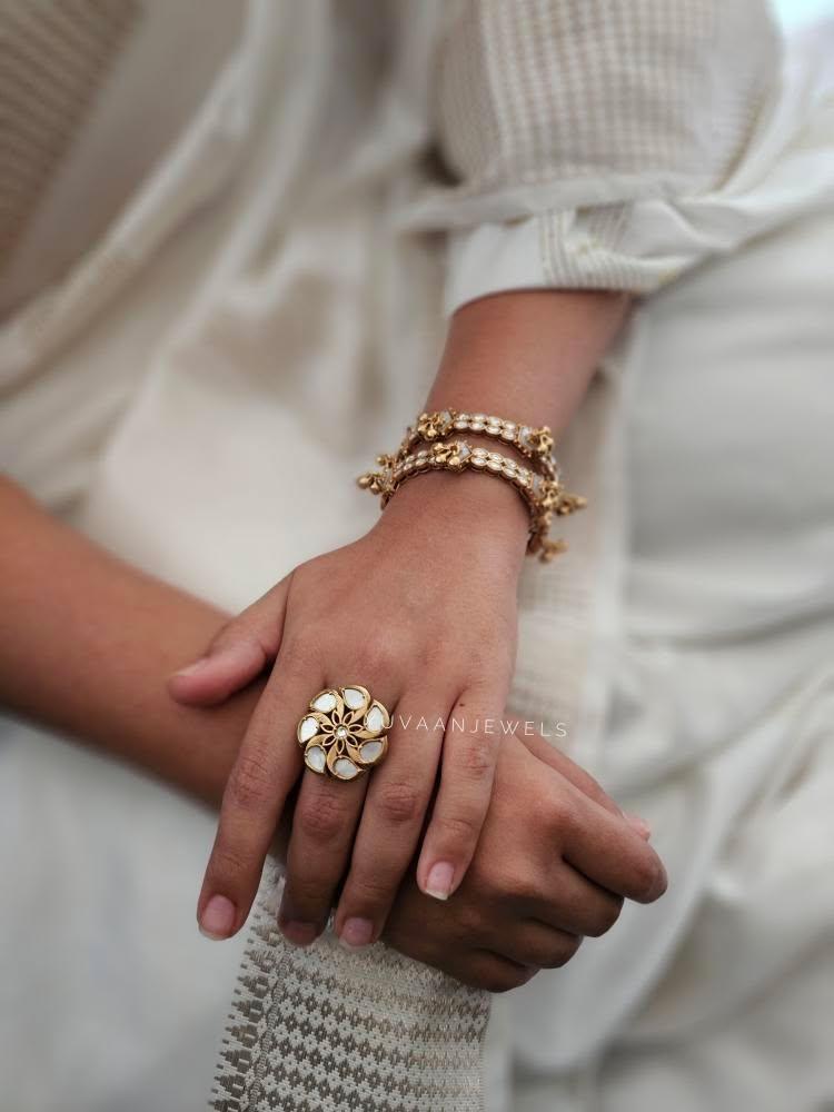 Sarah handcrafted openable polki bangles Thumbnail