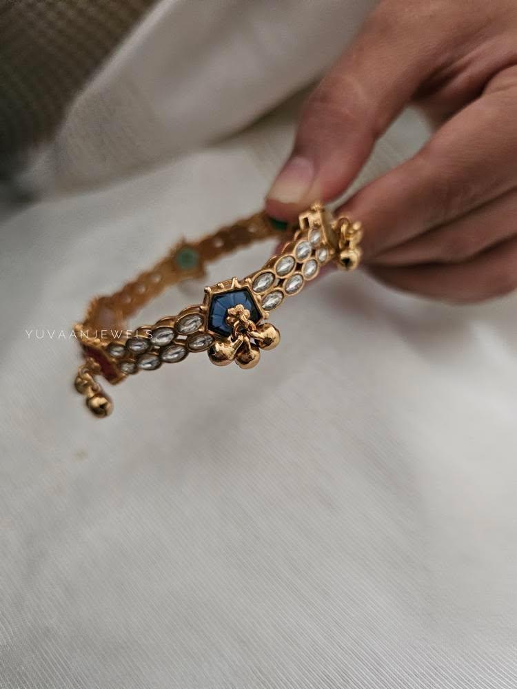 Sarah handcrafted openable polki bangles Thumbnail