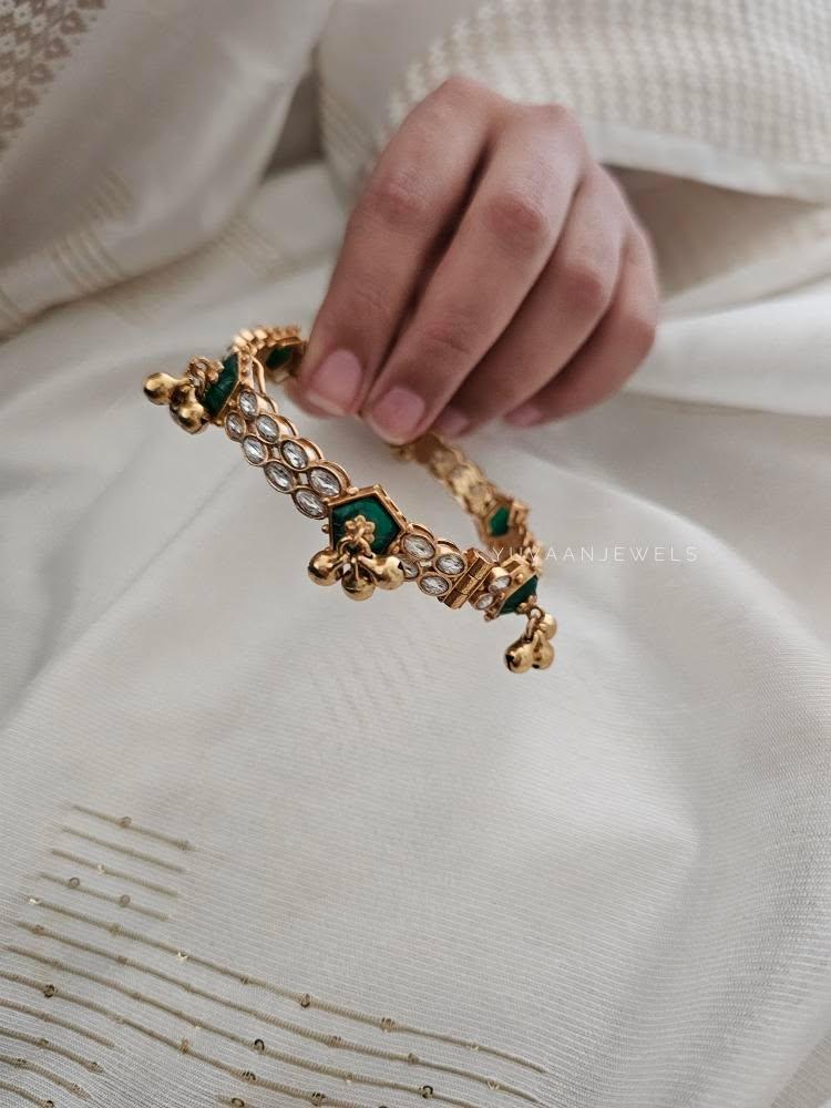 Sarah handcrafted openable polki bangles Thumbnail