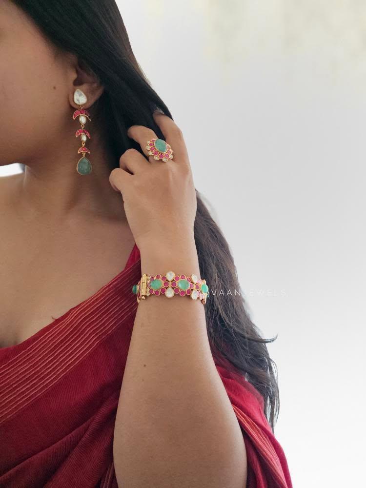 Mayur quartz and polki ring Thumbnail