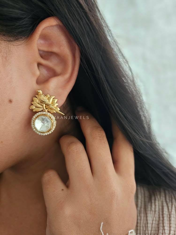 Itish handcrafted polki earrings Thumbnail