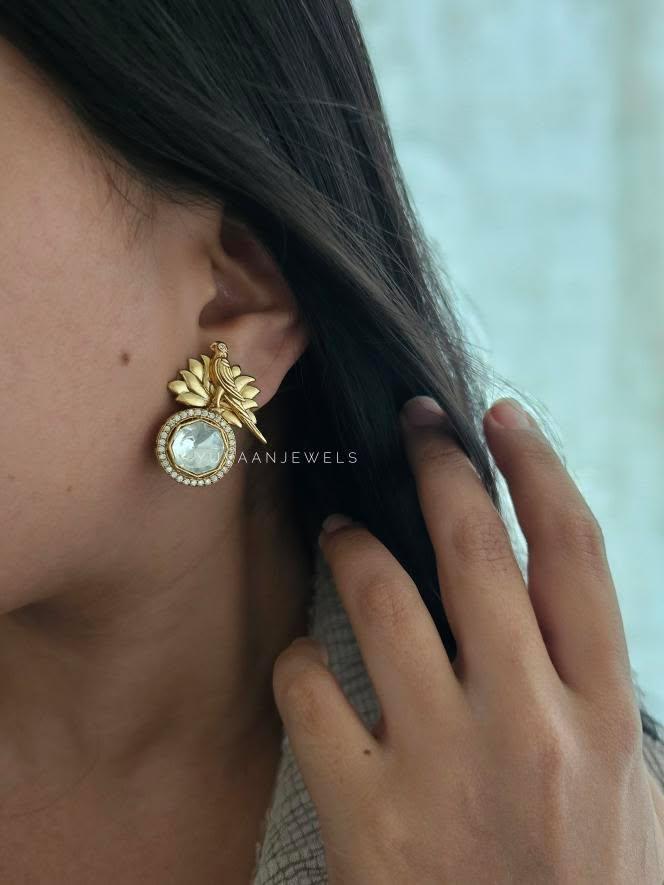 Itish handcrafted polki earrings Thumbnail