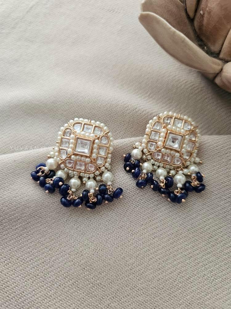 Everly polki and pearl studs Thumbnail