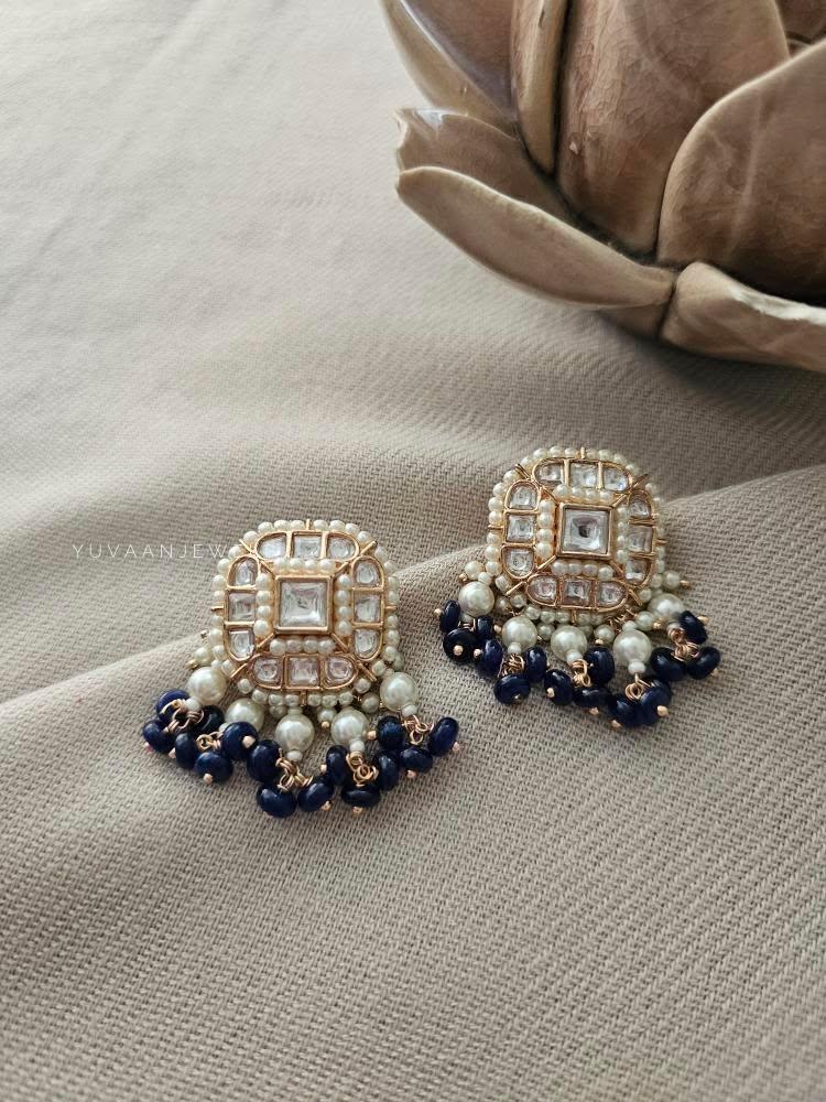 Everly polki and pearl studs Thumbnail