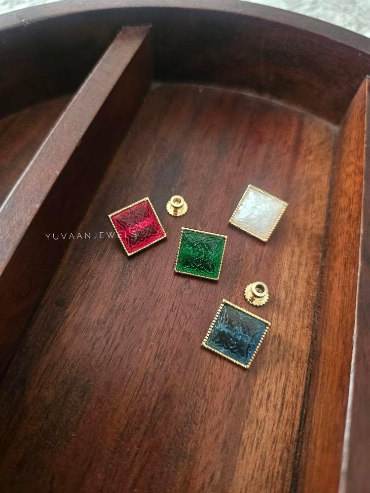 Kacie interchangeable stone openable polki kada Thumbnail