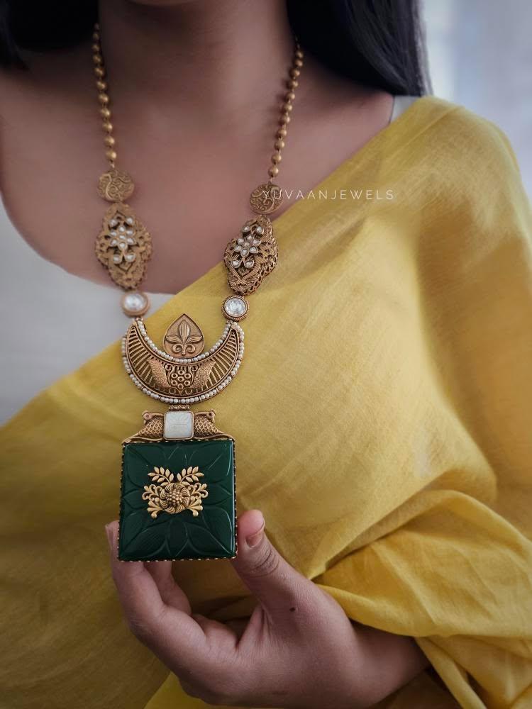 Madhubani handcrafted long necklace Thumbnail