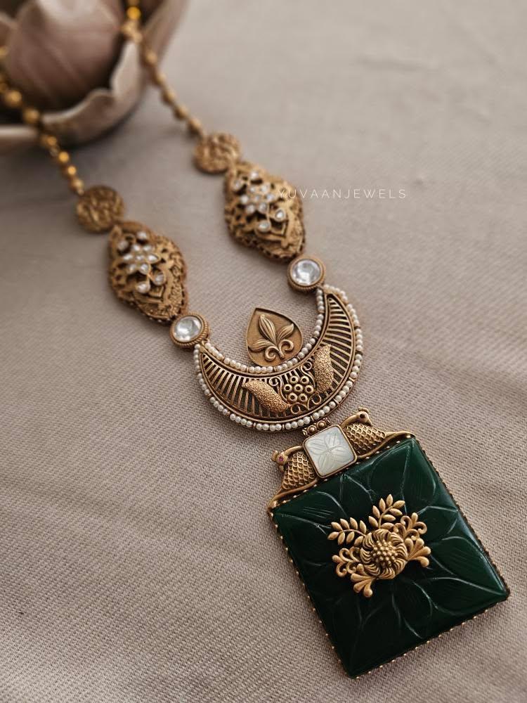 Madhubani handcrafted long necklace Thumbnail