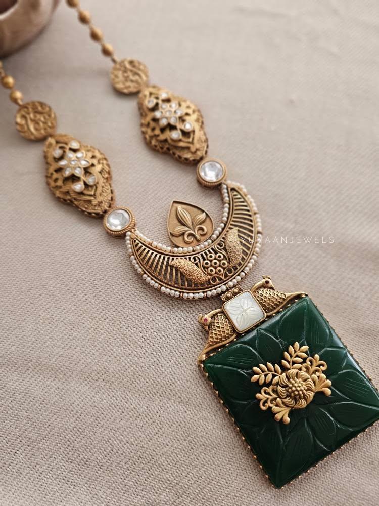 Madhubani handcrafted long necklace Thumbnail