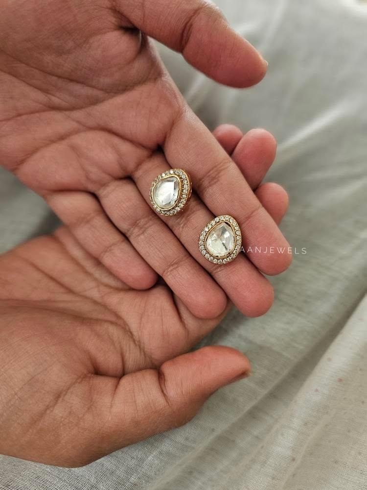 Shraddha delicate polki necklace Thumbnail