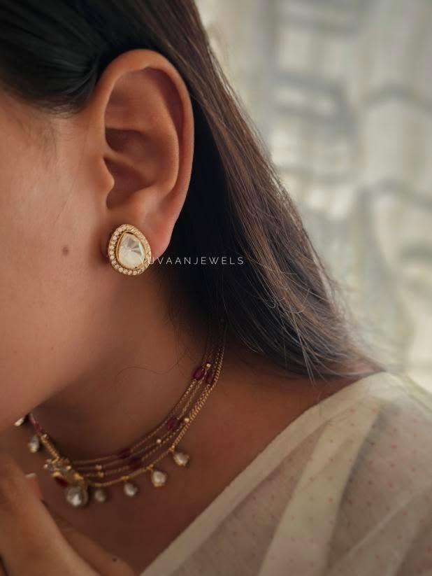 Shraddha delicate polki necklace Thumbnail