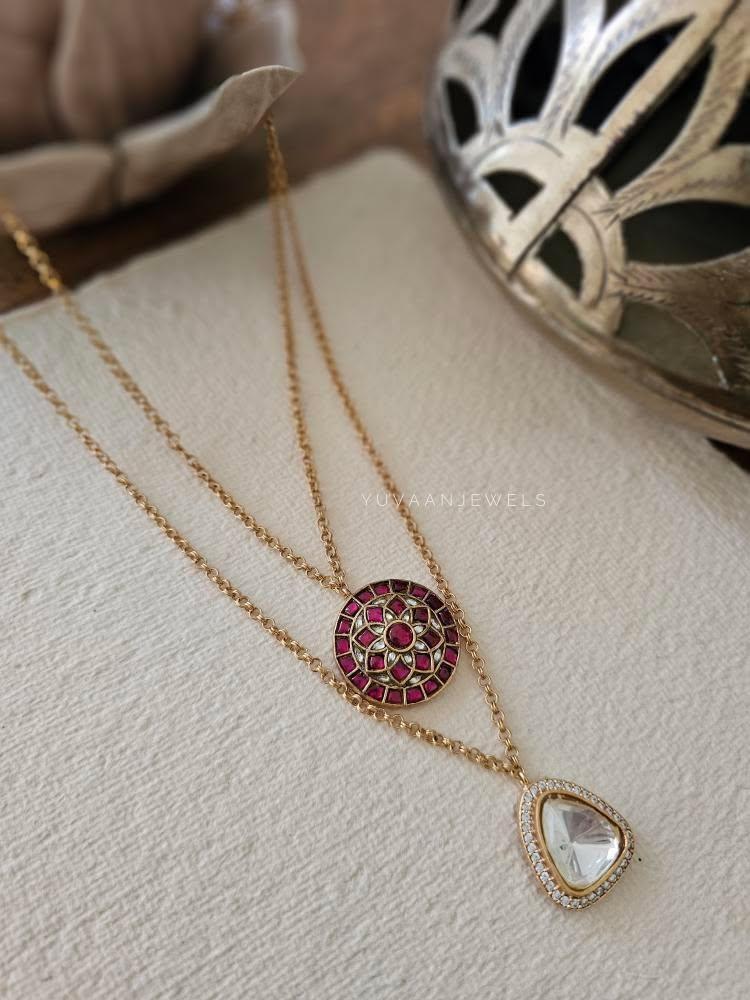 Rewa polki delicate chain necklace Thumbnail